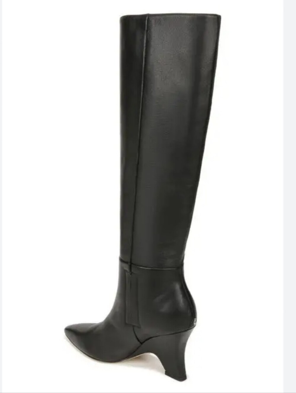 Sam Edelman Vance Black Leather Knee-High Kitten Heel Boots 6.5